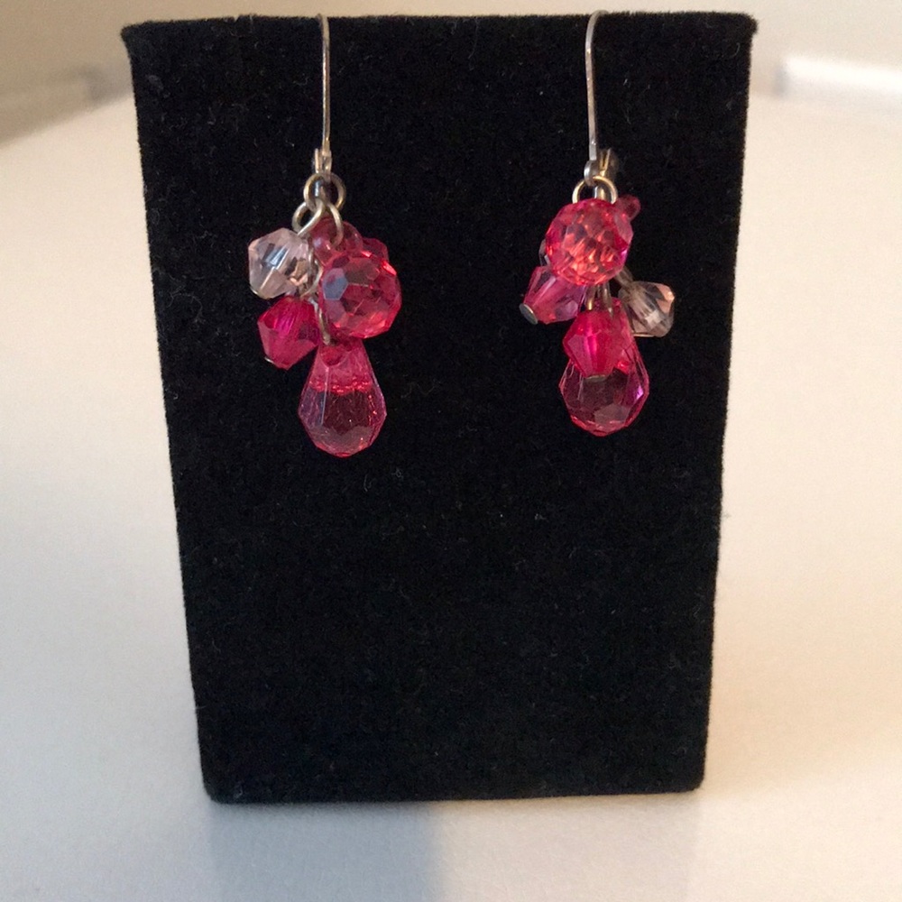 Pink beaded earrings